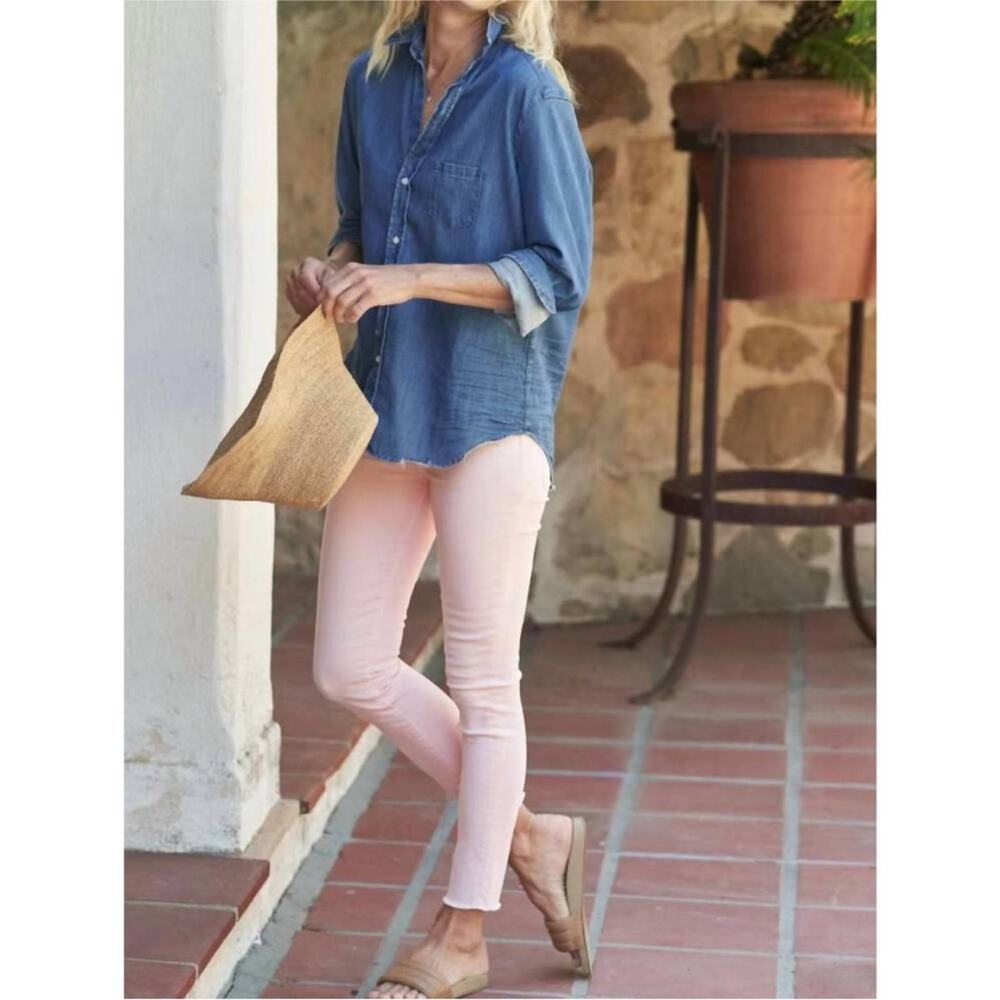NEW FRANK & EILEEN Sligo Skinny Jean Ballet Pink Preppy Minimalist Classic Sz 27 - Picture 2 of 12